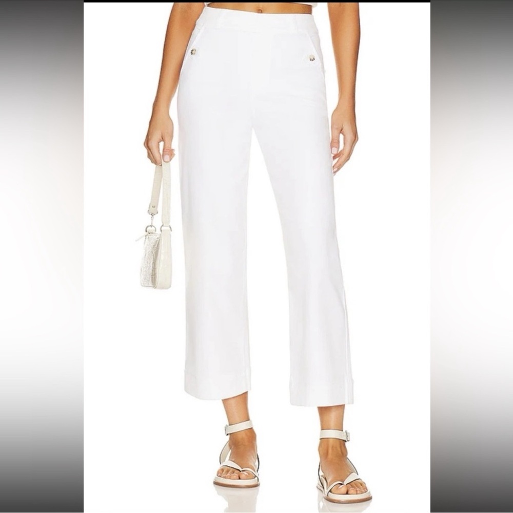 Spanx Women's Bright White Twill Cropped
Wide Leg Pants